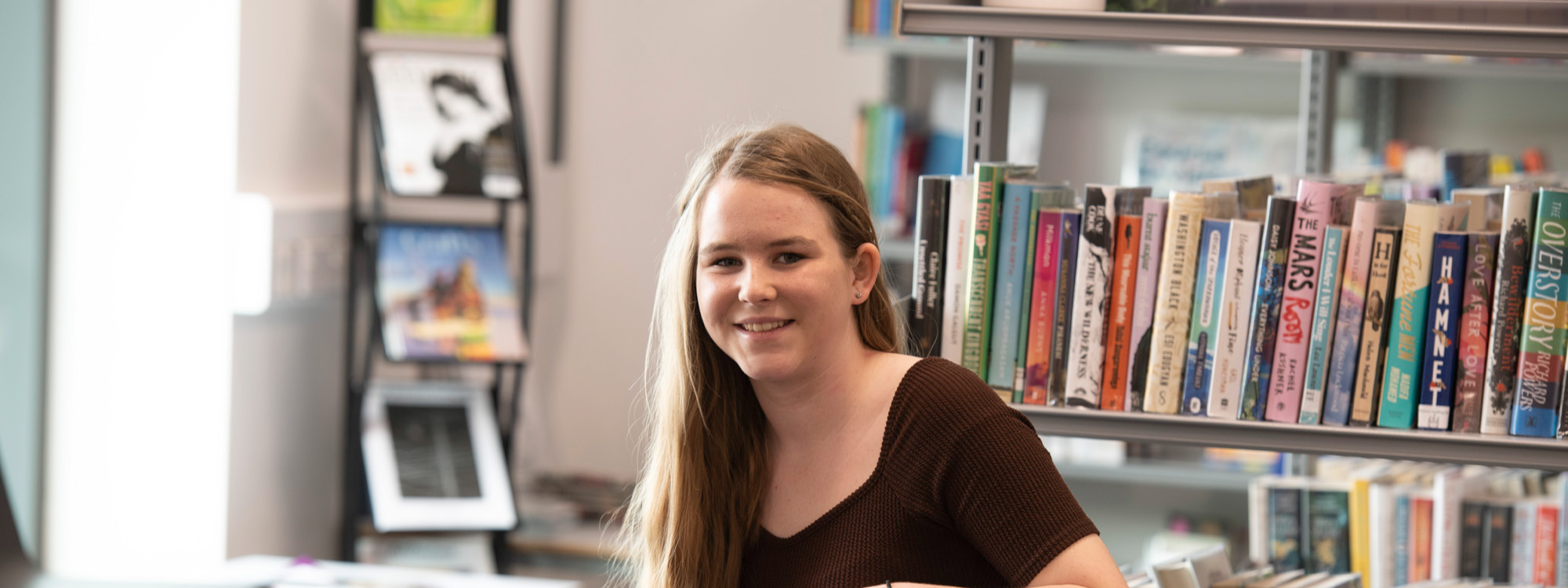 Abbeygate Sixth Form - Student in Library